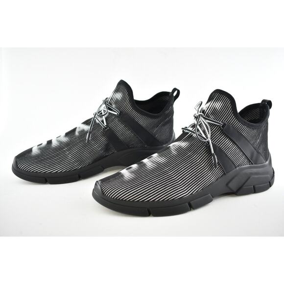 Prada Logo Knit Row Sock Black White Low Flat Trainer Sneaker Men UK 10 US 11 12 - Picture 10 of 12